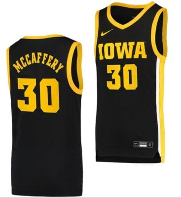Connor McCaffery Jersey Iowa Hawkeyes College Basketball Black Swingman #30