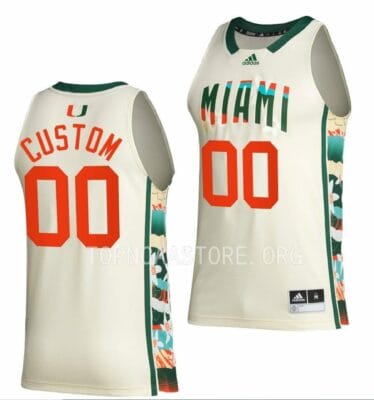 Custom Miami Hurricanes Jersey College Basketball BHE White Honoring Black Excellence