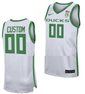 Custom Oregon Ducks Jersey Name and Number College Basketball White Replica 6 Custom Oregon Ducks Jersey Name and Number College Basketball White Replica