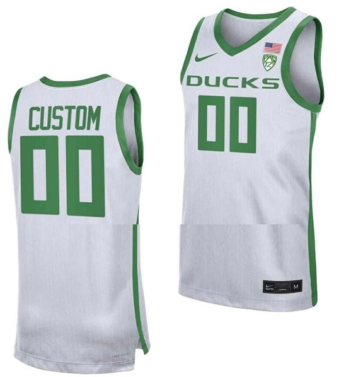 Custom Oregon Ducks Jersey Name and Number College Basketball White Replica 1 Custom Oregon Ducks Jersey Name and Number College Basketball White Replica
