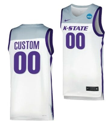 Custom Kansas State Wildcats Jersey Name and Number College Basketball 2023 NCAA March Madness White 6 Custom Kansas State Wildcats Jersey Name and Number College Basketball 2023 NCAA March Madness White