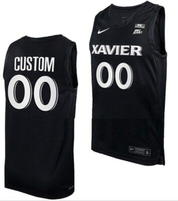 Custom Xavier Musketeers Jersey Name and Number College Basketball Black Big East