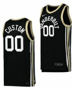 Custom Vanderbilt Commodores Jersey Name and Number College Basketball Uniform Black