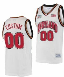 Custom Maryland Terrapins Jersey Name and Number NCAA College Basketball White Classic Commemorative