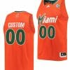 Custom Miami Hurricanes Jersey Name And Number College Basketball Reverse Retro Orange