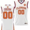 Custom Clemson Tigers Jersey Name and Number College Basketball NIL Pick-A-Player White