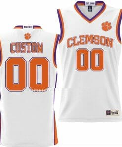 Custom Clemson Tigers Jersey Name and Number College Basketball NIL Pick-A-Player White