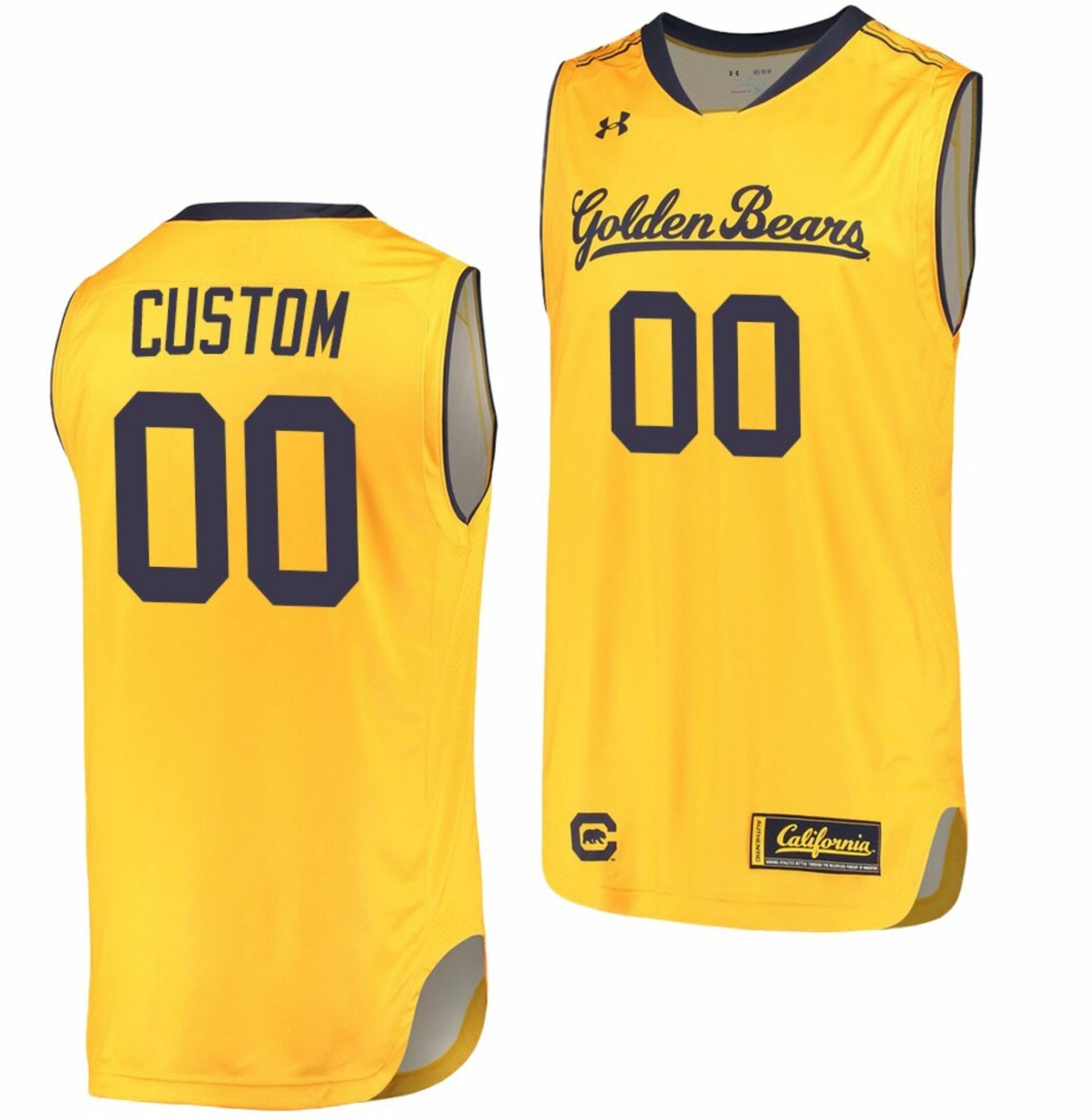 Custom California Golden Bears Jersey Name and Number College Basketball Gold 1 Custom California Golden Bears Jersey Name and Number College Basketball Gold