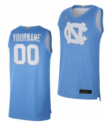 Custom North Carolina Jersey Name and Number College Basketball Blue 100th Anniversary Rivalry