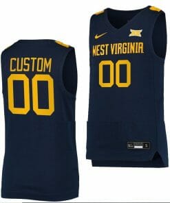 Custom West Virginia Jersey Name and Number College Basketball Uniform Navy