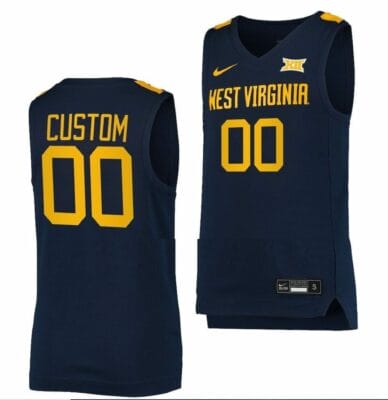 Custom West Virginia Jersey Name and Number College Basketball Uniform Navy 6 Custom West Virginia Jersey Name and Number College Basketball Uniform Navy