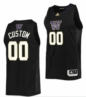 Custom Washington Huskies Jersey Name and Number College Basketball Black