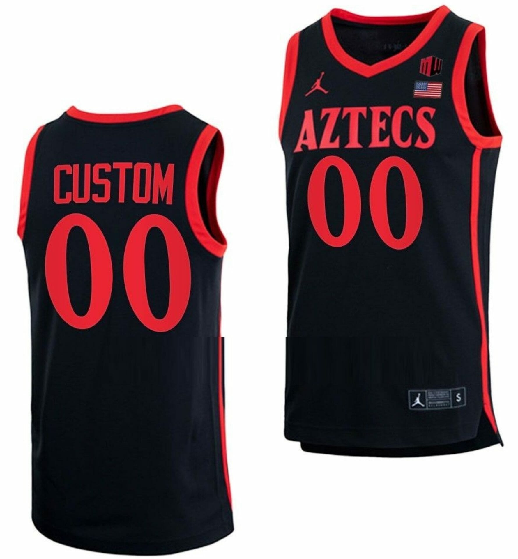 Custom San Diego State Aztecs Jersey Name and Number College Basketball Black 1 Custom San Diego State Aztecs Jersey Name and Number College Basketball Black