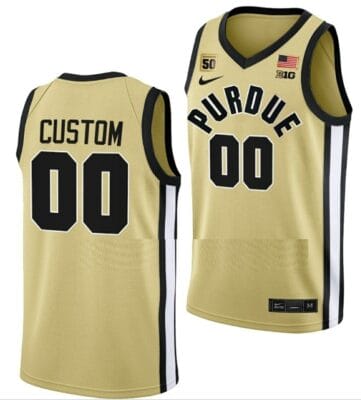 Custom Purdue Boilermakers Jersey College Basketball Gold
