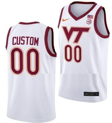 Custom Virginia Tech Hokies Jersey Name and Number College Basketball Swingman White 8 Custom Virginia Tech Hokies Jersey Name and Number College Basketball Swingman White