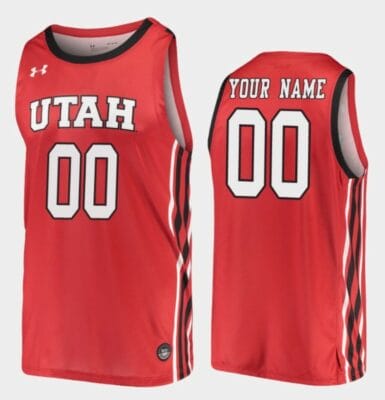 Custom Utah Utes Jersey Name and Number College Basketball Red Replica