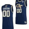 Custom Georgia Tech Yellow Jackets Jersey Name and Number College Basketball Navy Swingman ACC'