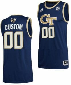Custom Georgia Tech Yellow Jackets Jersey Name and Number College Basketball Navy Swingman ACC'