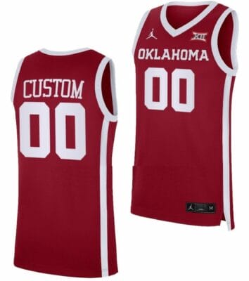 Custom Oklahoma Sooners Jersey Name and Number College Basketball Away Crimson