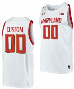 Custom Maryland Terrapins Jersey Name and Number NCAA College Basketball Home White