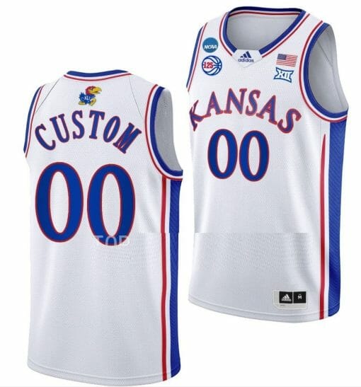 Custom Kansas Jayhawks Jersey Name and Number College Basketball 2023 NCAA March Madness