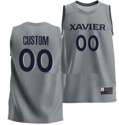 Custom Xavier Musketeers Jersey Name and Number College Basketball Gray