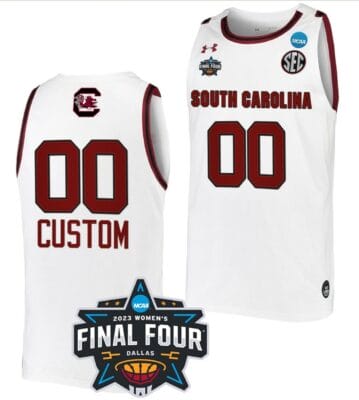Custom South Carolina Gamecocks Jersey College Basketball 2023 NCAA Final Four White