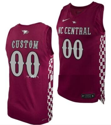 Custom NC Central Eagles Jersey Name and Number College Basketball Maroon