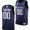 Custom Saint Peters Peacocks Jersey Name and Number College Basketball 2022 NCAA March Madness Navy BLM