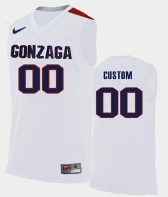 Custom Gonzaga Bulldogs Jersey Name and Number College Basketball Replica White