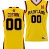 Custom Maryland Terrapins Jersey Name and Number NIL Pick-A-Player College Basketball Gold