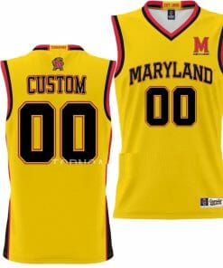 Custom Maryland Terrapins Jersey Name and Number NIL Pick-A-Player College Basketball Gold