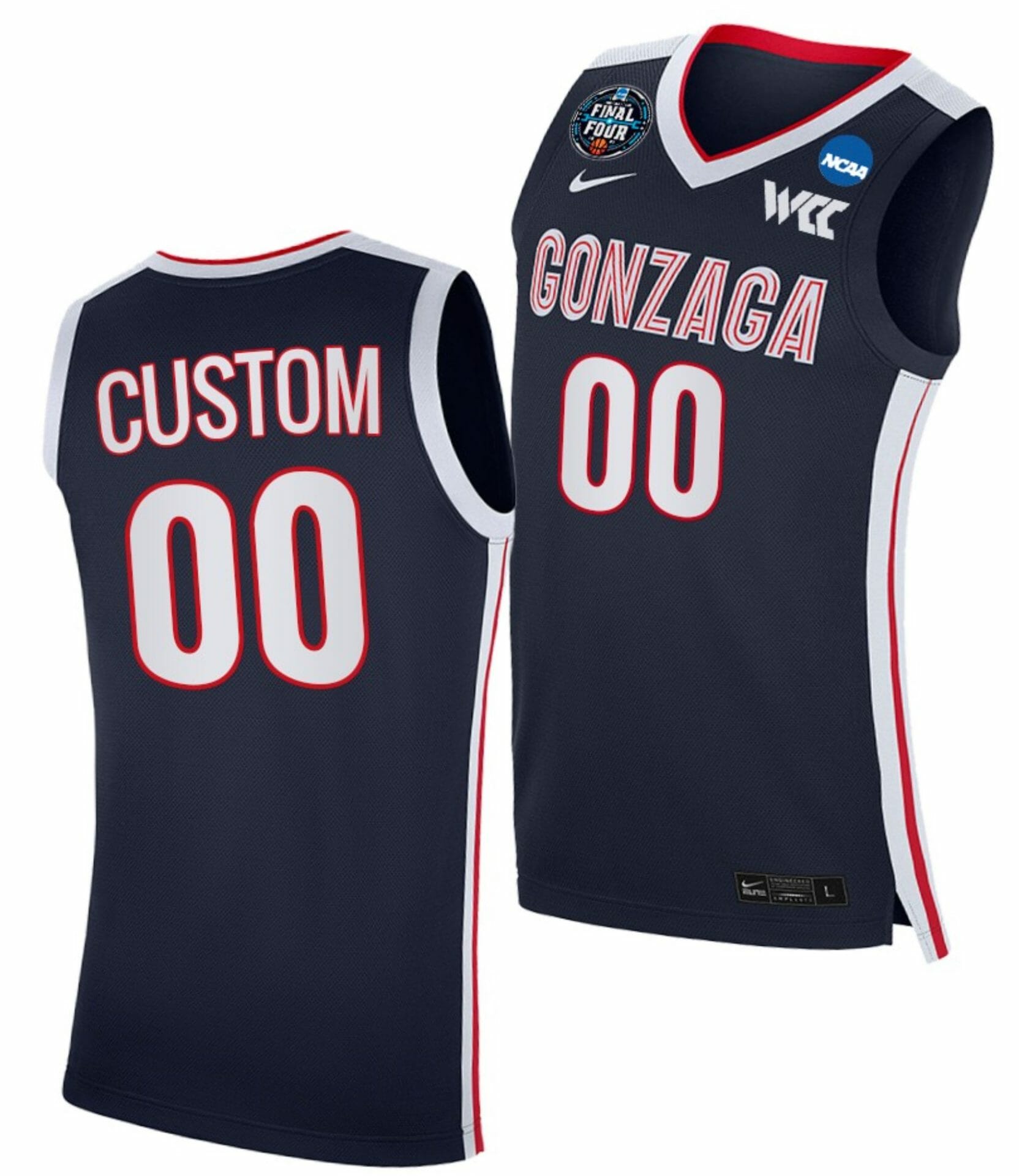 Custom Gonzaga Bulldogs Jersey Name and Number College Basketball 2021 March Madness Final Four Navy WCC 1 Custom Gonzaga Bulldogs Jersey Name and Number College Basketball 2021 March Madness Final Four Navy WCC