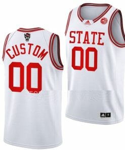 Custom NC State Wolfpack Jersey Name and Number College Basketball White 40th Anniversary