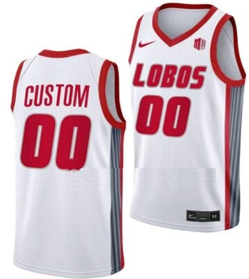Custom New Mexico Lobos Jersey Name and Number College Basketball Swingman White