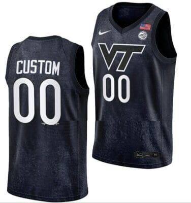 Custom Virginia Tech Hokies Jersey Name and Number College Basketball Swingman Black