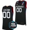 Custom UConn Huskies Jersey Name and Number College Basketball 2023 NCAA Final Four Black