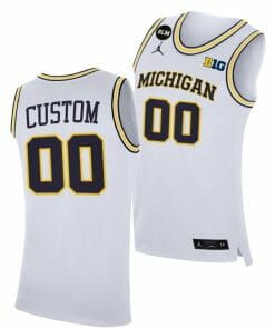 Custom Michigan Wolverines Jersey Name and Number College Basketball Champions White BLM March Madness