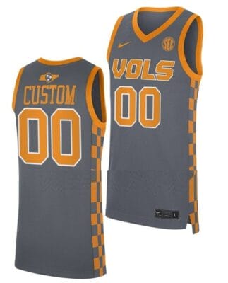 Custom Tennessee Vols Jersey Name and Number College Basketball Replica Grey