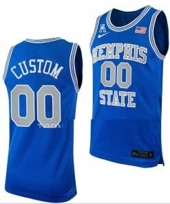 Custom Memphis Tigers Jersey Name and Number College Basketball Blue Throwback