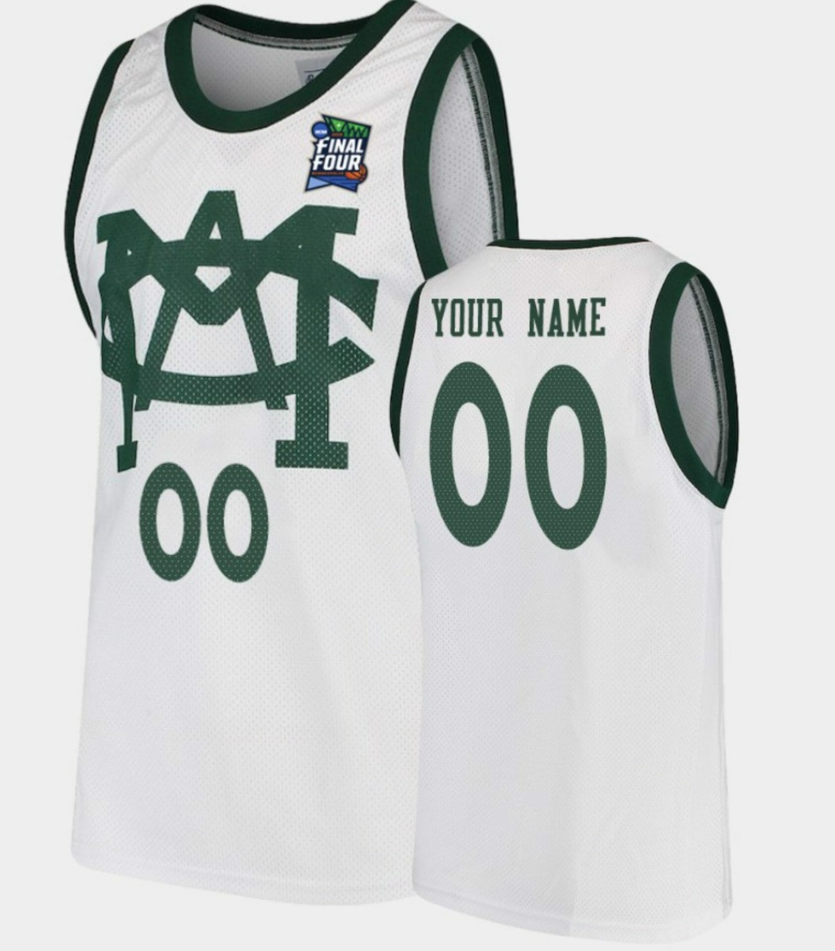 Custom Michigan State Spartans Jersey Name and Number College Basketball Final Four White 1 Custom Michigan State Spartans Jersey Name and Number College Basketball Final Four White