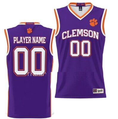 Custom Clemson Tigers Jersey Name and Number College Basketball NIL Pick-A-Player Purple