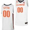 Custom Illinois Fighting Illini Jersey Name and Number College Basketball Replica White