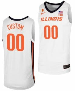 Custom Illinois Fighting Illini Jersey Name and Number College Basketball Replica White