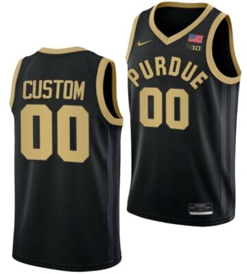 Custom Purdue Boilermakers Jersey College Basketball Black