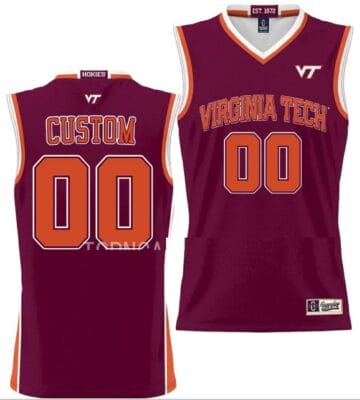 Custom Virginia Tech Hokies Jersey Name and Number College Basketball NIL Pick-A-Player Maroon 8 Custom Virginia Tech Hokies Jersey Name and Number College Basketball NIL Pick-A-Player Maroon