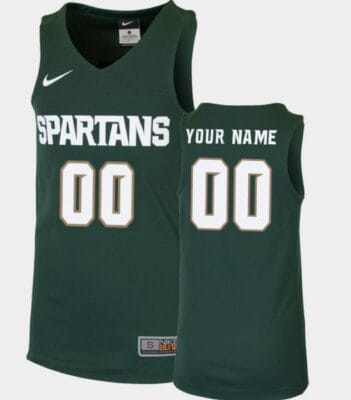 Custom Michigan State Spartans Jersey Name and Number College Basketball Green White