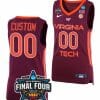 Custom Virginia Tech Hokies Jersey College Basketball 2023 NCAA Final Four Maroon