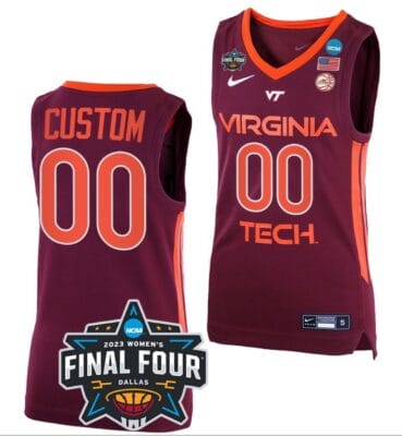 Custom Virginia Tech Hokies Jersey College Basketball 2023 NCAA Final Four Maroon 6 Custom Virginia Tech Hokies Jersey College Basketball 2023 NCAA Final Four Maroon