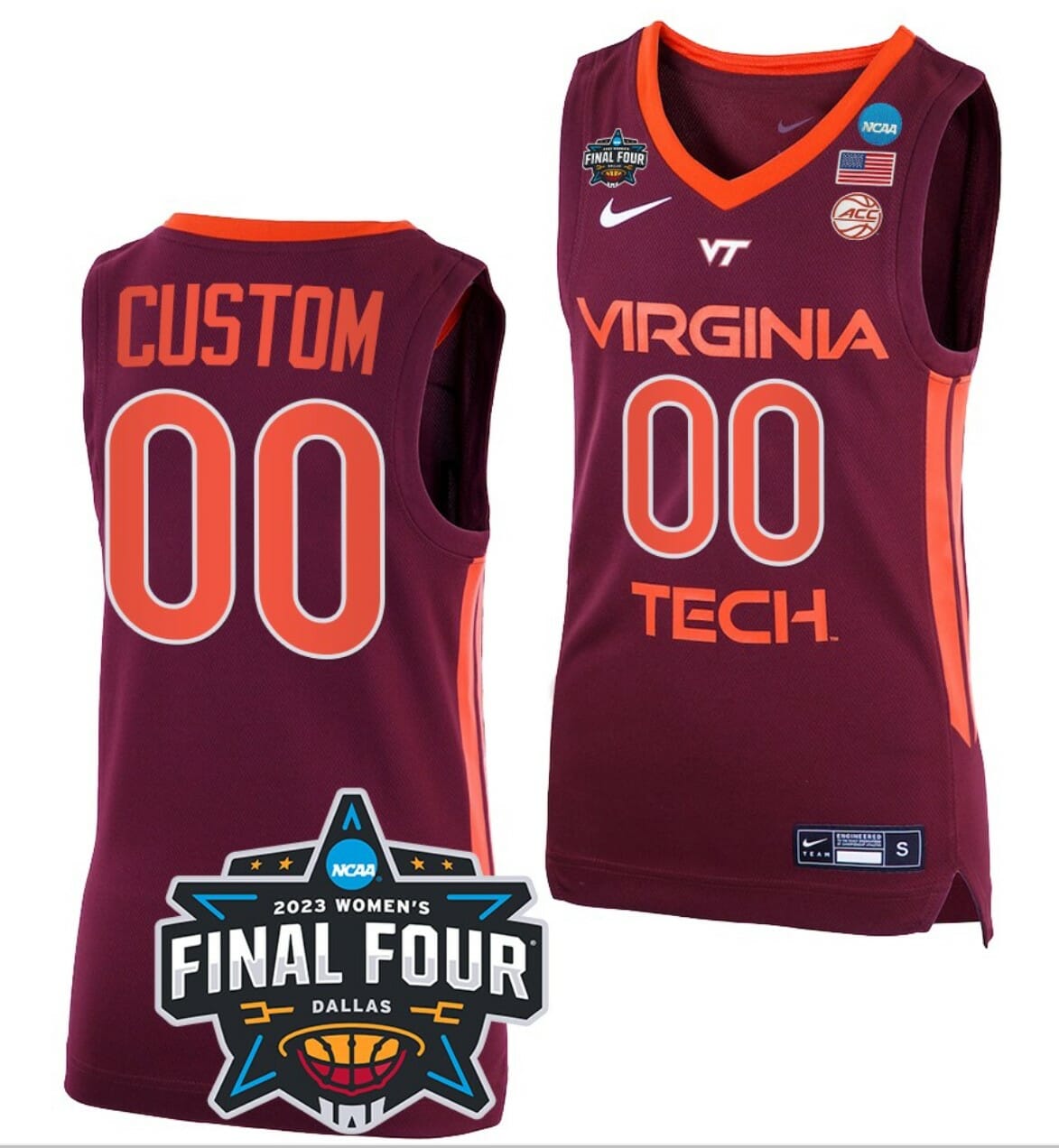 Custom Virginia Tech Hokies Jersey College Basketball 2023 NCAA Final Four Maroon 1 Custom Virginia Tech Hokies Jersey College Basketball 2023 NCAA Final Four Maroon